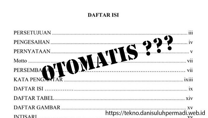 Membuat Daftar Isi Otomatis
