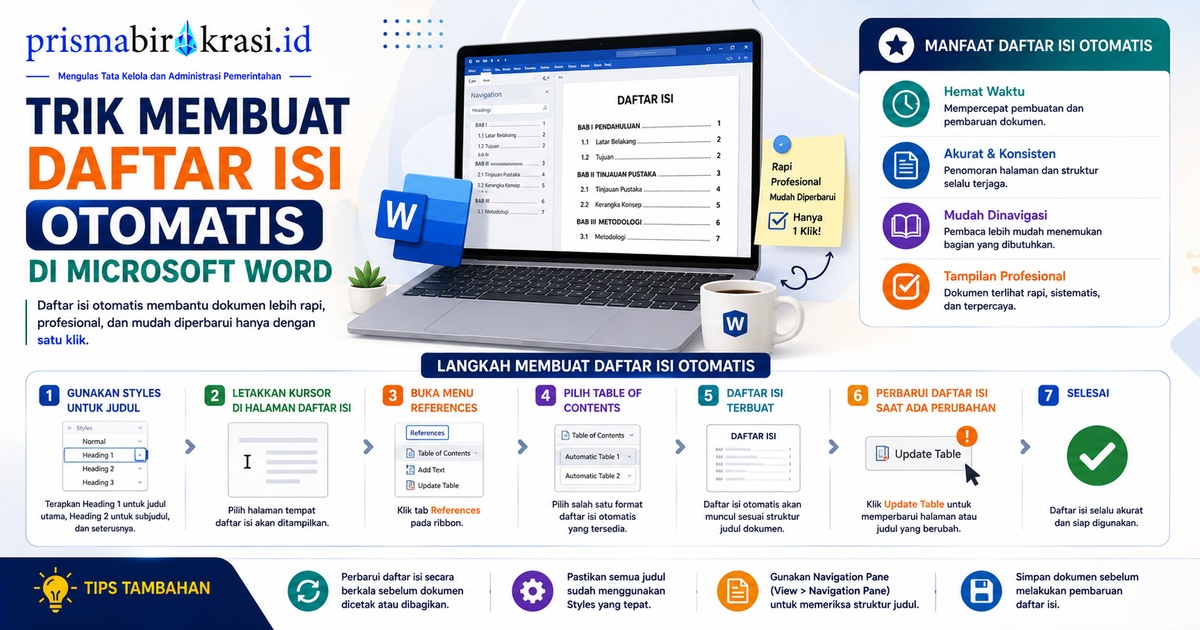 Membuat Daftar Isi Otomatis